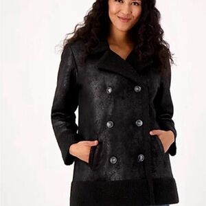 Candace Cameron Bure Elegant Black Pea Coat